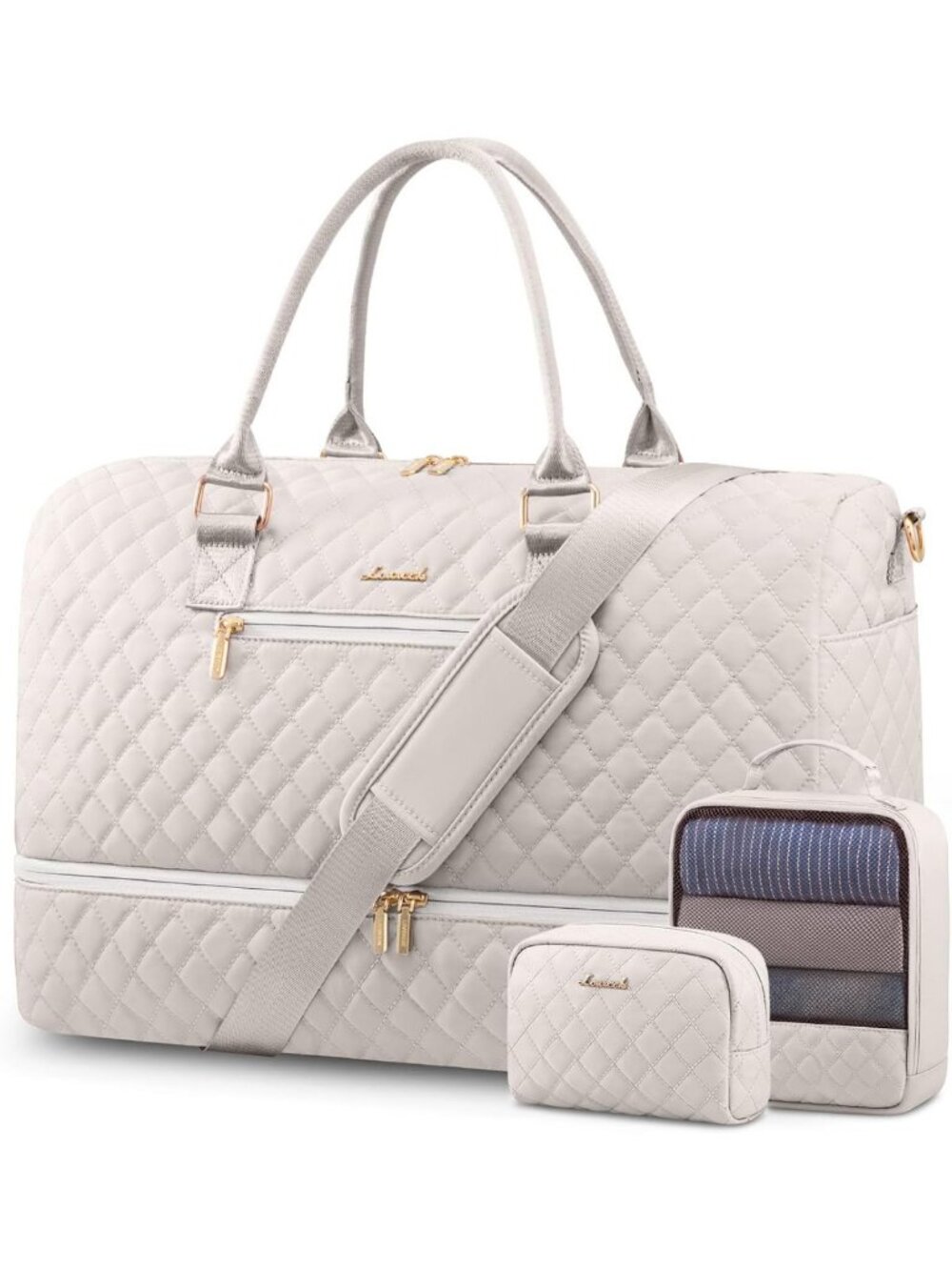 LOVEVOOK Travel Duffle Bag for Women, Weekender Overnight Bag with Shoe